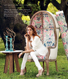 High Fashion's spring home catalog, Houston based makeup artist Cinthia Moore was the makeup and hair artist in the photoshoot for this production.